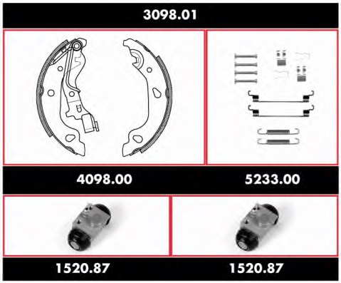 REMSA 3098.01 Brake Set, drum brakes